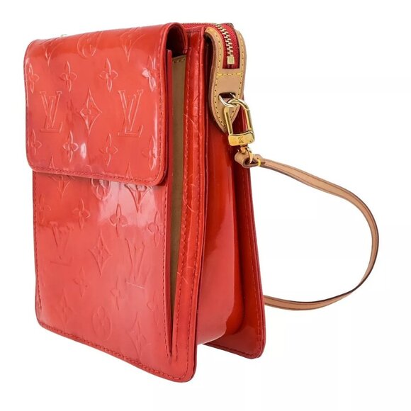 LOUIS VUITTON LV Motto Shoulder Bag Monogram Vernis Leather Red - Picture 14 of 16